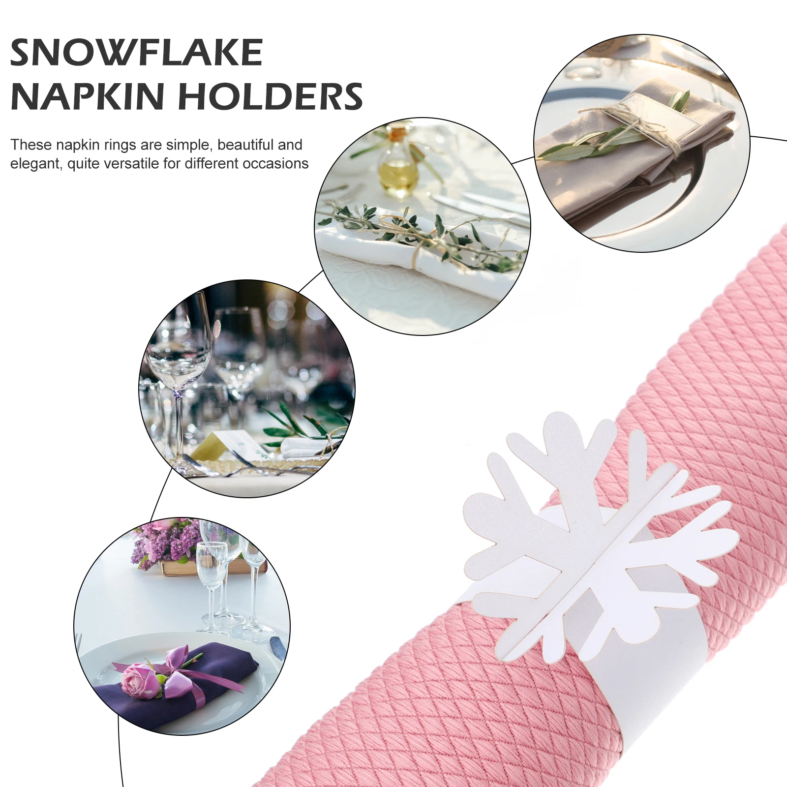 

20 Pcs Napkin Ring Simple Rings Table Elegant Holders Dining Snowflake Paper Unique Adornments Banquet Napkins