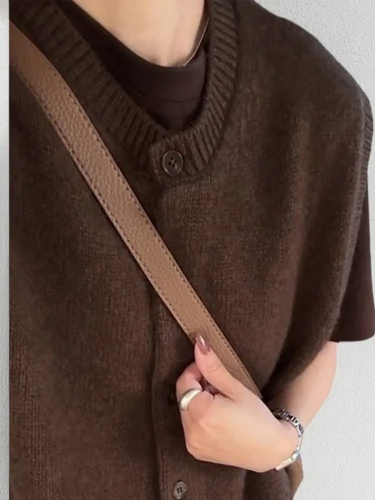 

Women's round Ne Svel Knitted Wool Vest 00 Pure Wool Autumn Winter Faion Versatile Top Commute Sle Soft Woolen