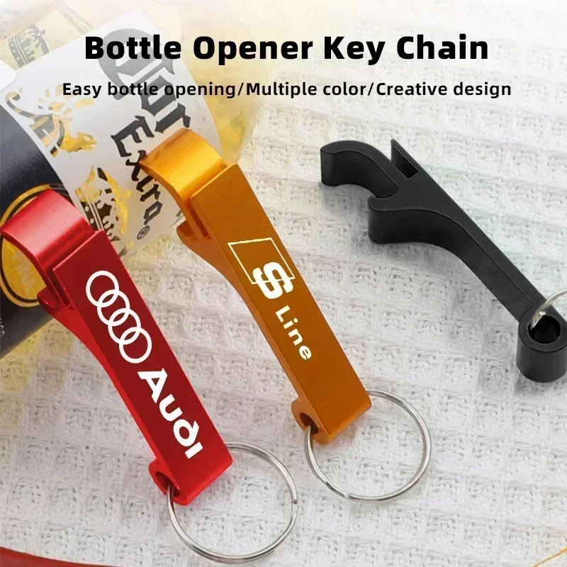 

Car Key Decoration Keyring Bottle Opener Keychain Accessories For Audi Q5 Q4 A4 A6 A7 A5 A3 Q3 Q2 A1 A8 TT S1 S3 Q7 SQ5 SQ7 SQ3