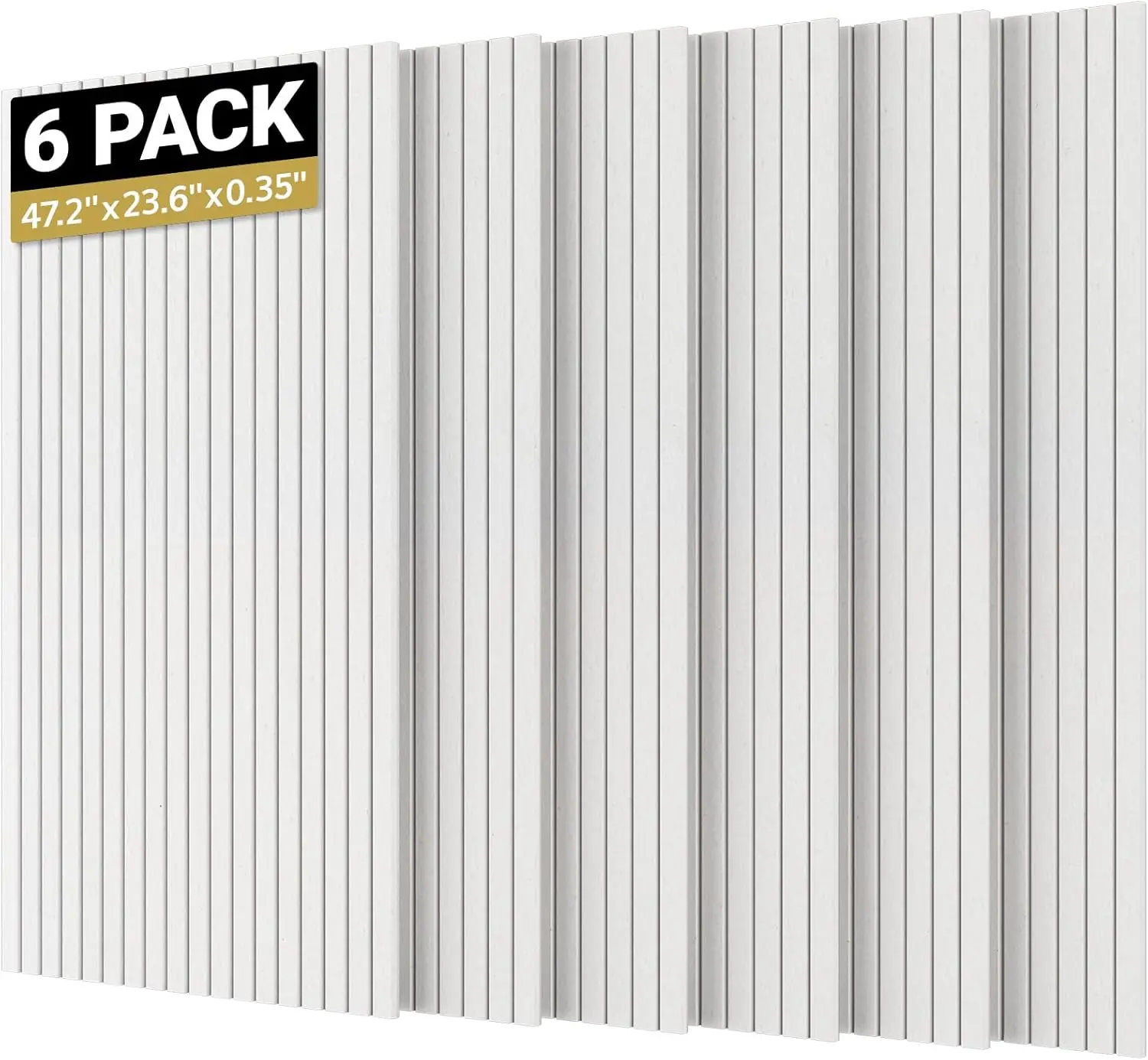 6 pannelli acustici 120x60 cm, bianchi, autoadesivi, per casa, ufficio, studio