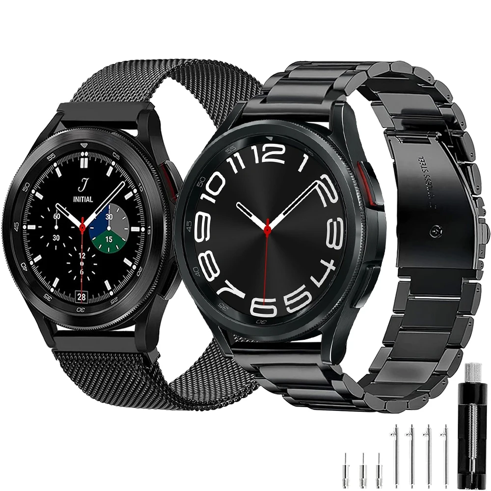 

22mm 20mm Metar Strap for Samsung Galaxy Watch4 5 6 40/44mm Classic 43/47mm Stainless Steel Bracelet Huawei Gt Magnetic Band