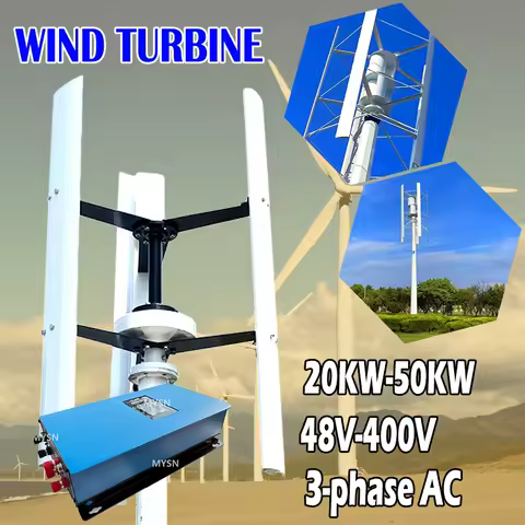 Vertical Axis 30kw Wind Turbine Generator 48V 220V Wind Power Generator High Voltage Windmill Controller On Grid System