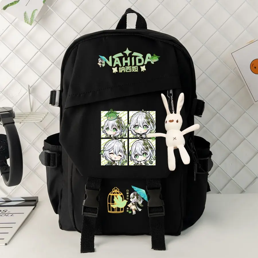 Genshin Impact Nahida Merchandise Cute Cartoon Student Backpack Double Shoulder Bag For Girls Middle And High School Students An