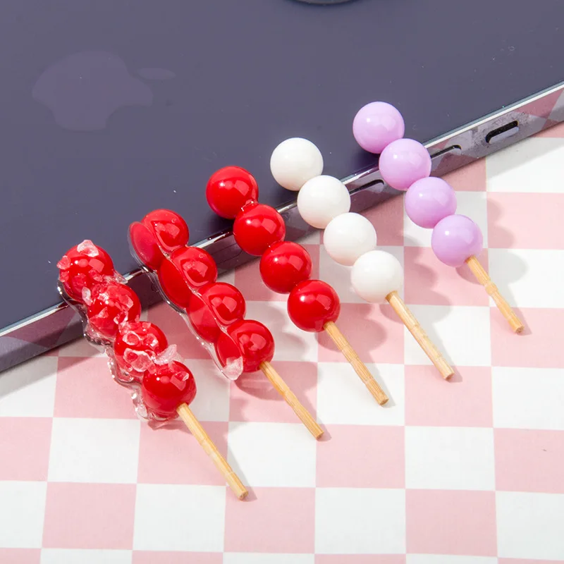 Dollhouse Miniature Simulation A Stick of Sugar-coated Haws Mini Glue Pudding Fairy Garden Ornaments Home Decor Accessories Toys