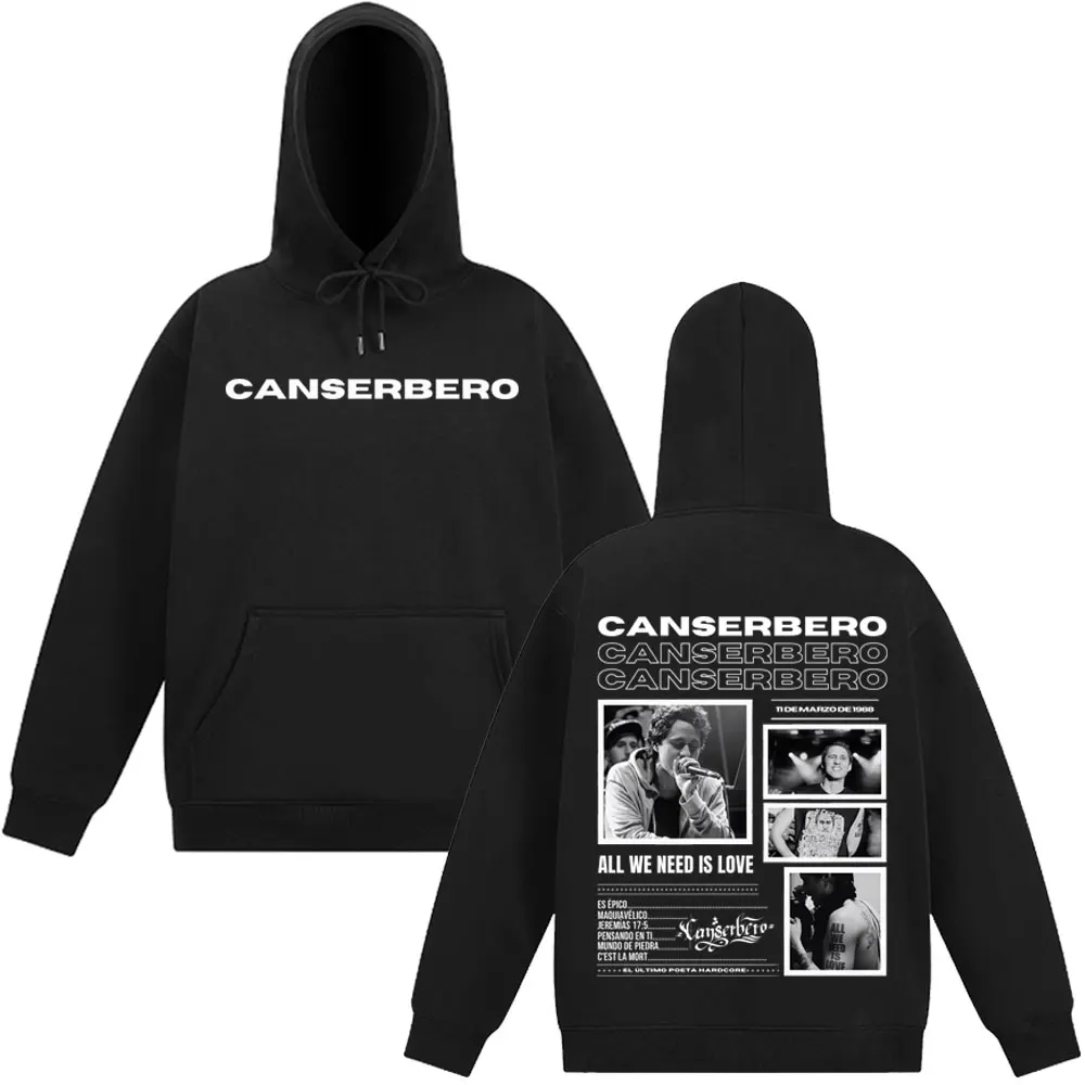 

Мужская толстовка с рисунком All We Need From Canserbero Is The Love Album 2025, осенне-зимняя толстовка с принтом из 100% чистого хлопка