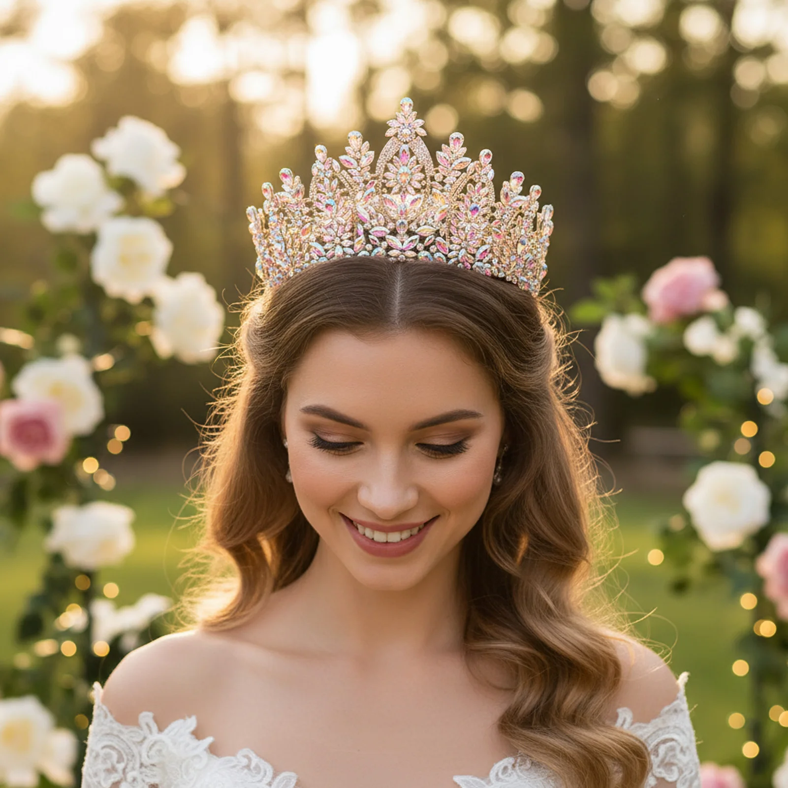 Baroque Bridal Crown With Rhinestone Wedding Hair Accessories Luxury Alloy Crystal Tiaras Princess Prom Hairband Shiny Diadem image 5