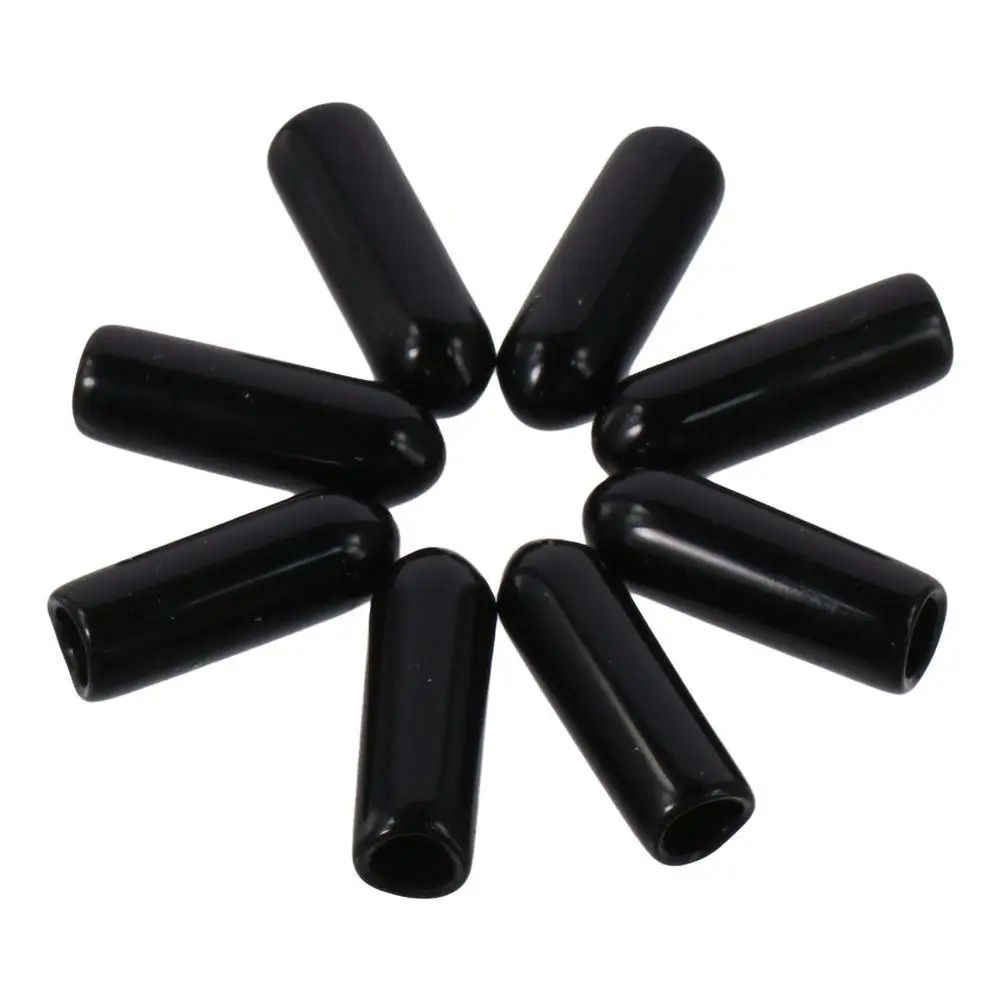 50pcs Insulated PVC PVC End Caps 3.5mm Round Thread End Caps Hardwood Black Round Tube Bolt Cap Cover