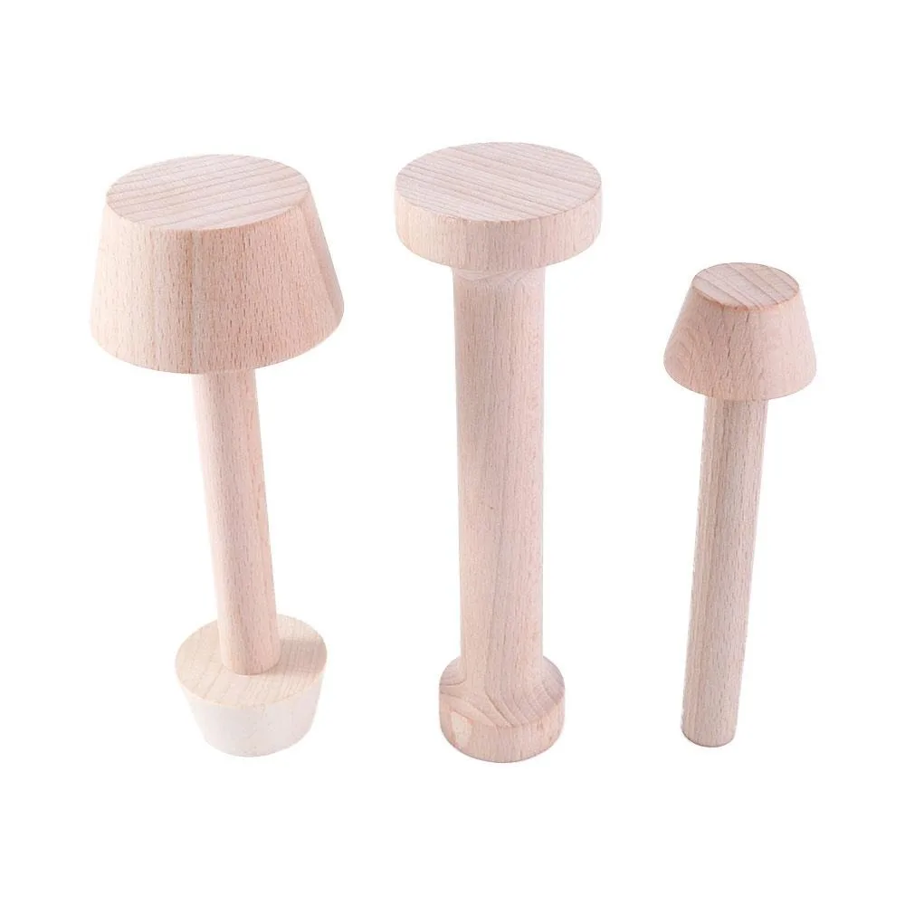 Herramientas de cocina para hornear pasteles, herramientas de madera para dar forma a pasteles, empujador de tarta de huevo portátil de doble cara, herramientas de pastelería, molde de prensa de masa