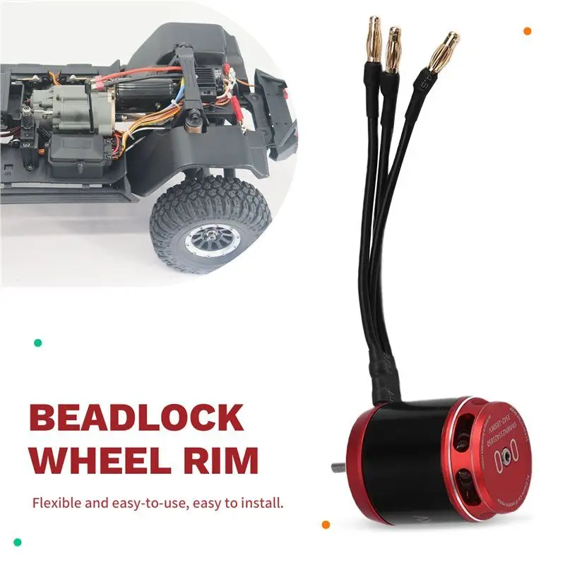 AM32 3542 Outrunner Brushless Motor With 80A ESC Black Gearbox For 1/10 For RC Crawler Car SCX10 TRX4 TRX6
