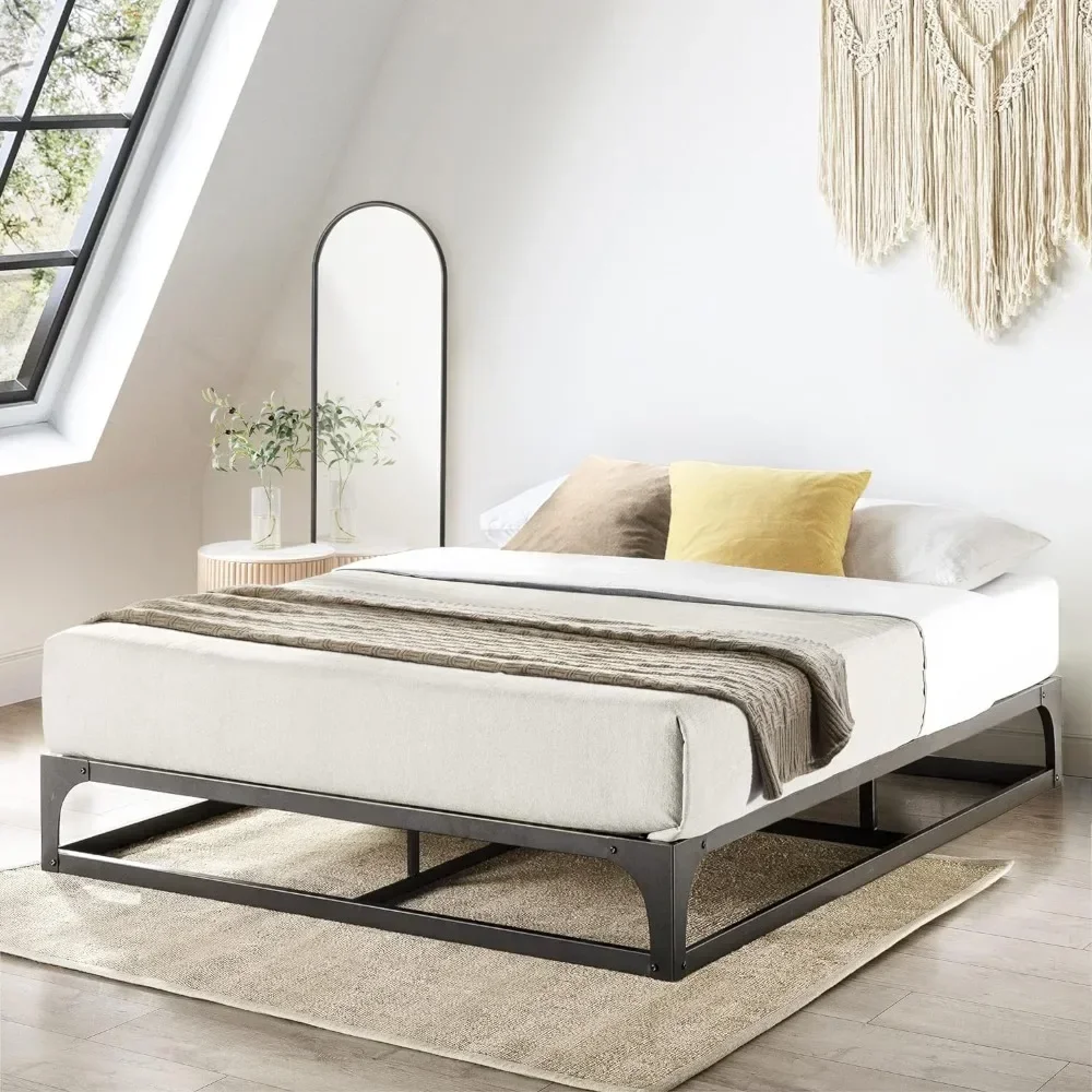 

9" Queen Size Bed Frame W/Heavy Duty Steel Slat Mattress Foundation, Metal Platform Beds, No Box Spring Needed, Queen Bed Frame