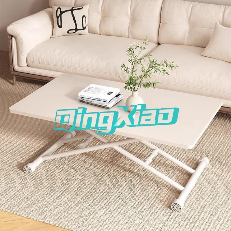 Height Adjustable Lift Coffee Table 2 In 1 Dining Desk Foldable Mobile For Small Apartment Living Room No Installation Required view 2