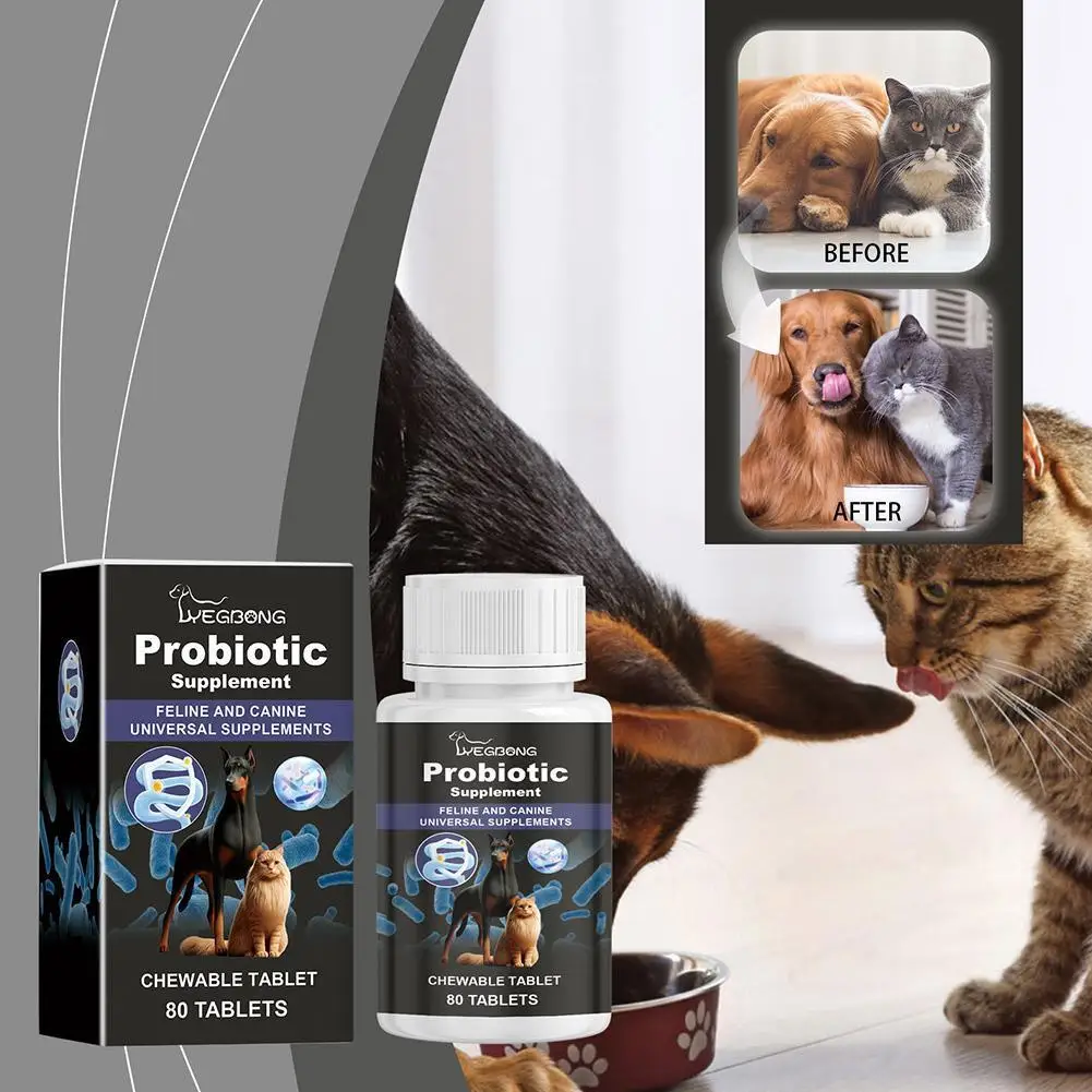 Dog Probiotic Supplement Pet Food Additive Dog Cat Oral Diarrhea Pet Care Solution Accessories Cleanse Vomiting Y4D8