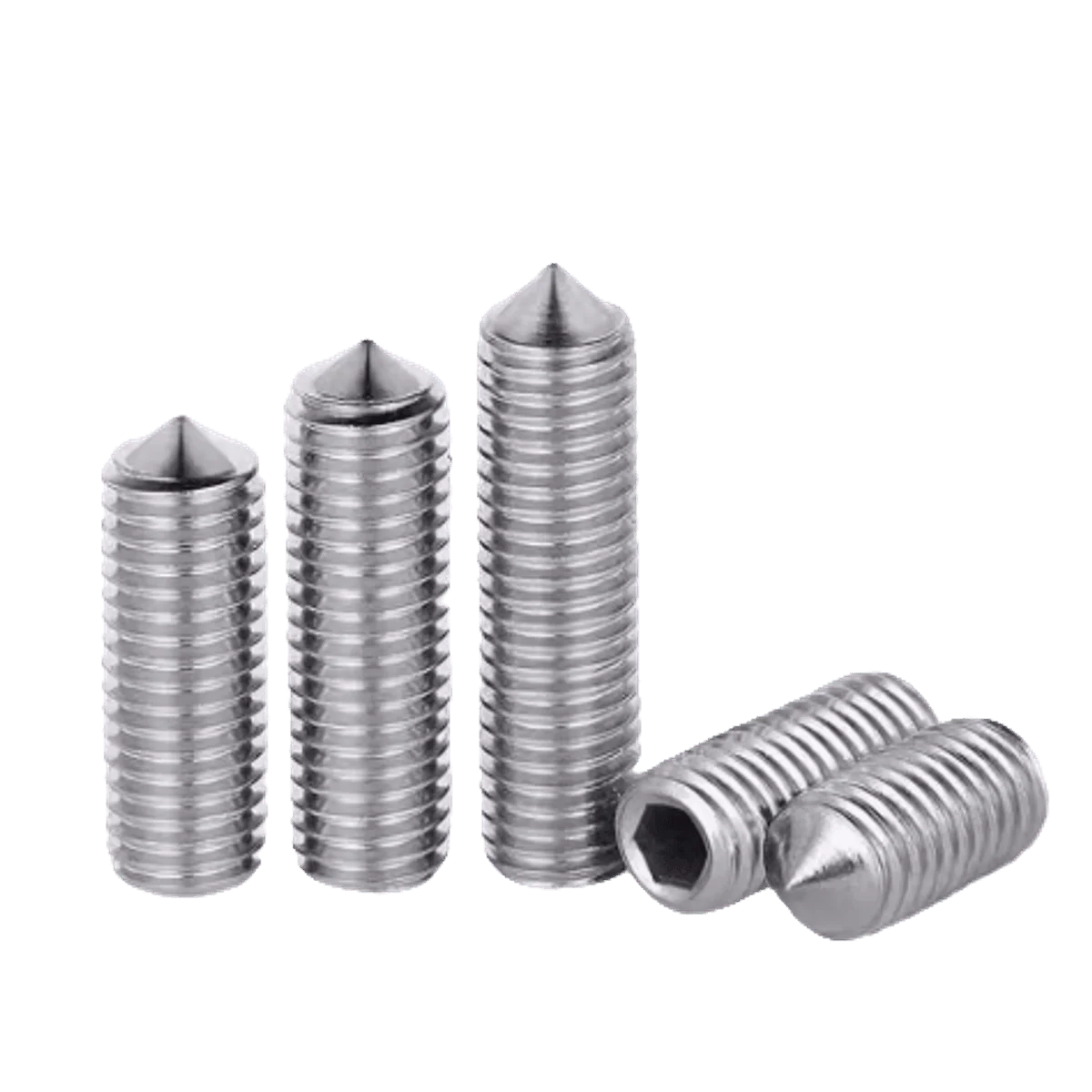 M10 Metrisch 304 Roestvrij Staal Inbusbout Hex Socket Kegelpunt Set Schroeven Taps toelopende Koploze Bouten DIN 914