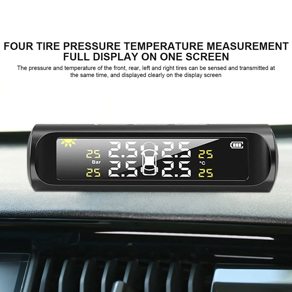 

Digital Tyre Pressure Monitoring System USB Charging Auto Security Alarm System for Car Vehicle Auto Tires for Automobiles Parts