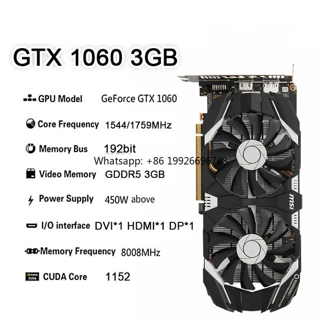 

For Graphic Card GTX 1060 3G GDDR5 6pin Video Cards GPU Desktop CPU Motherboard manufacturer