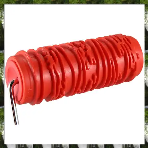 The New 6 Inch Painting Roller With Handle Rubber Wood Pattern Graining Knurling Tool For Wall Decoration Red