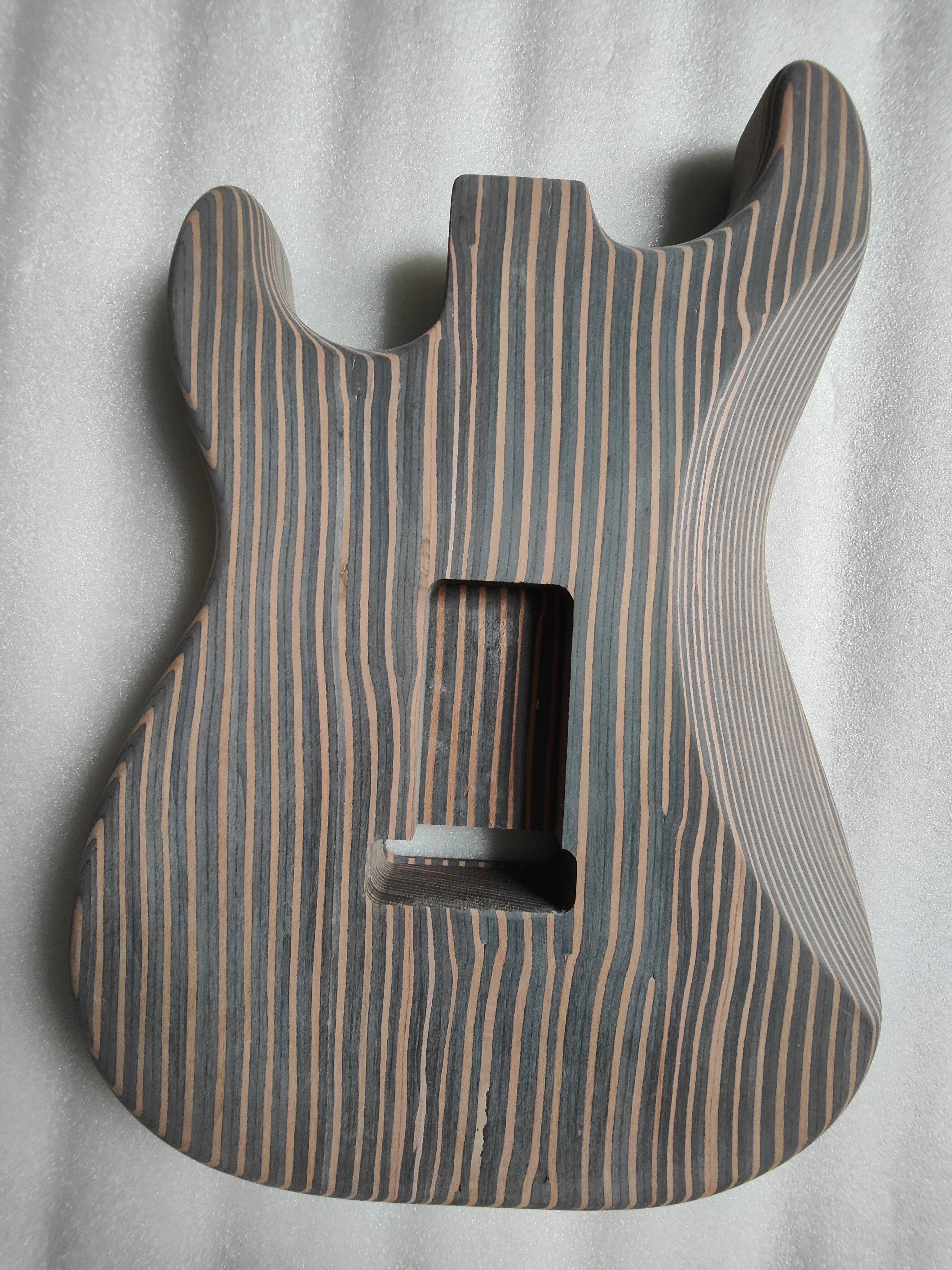 Zebra Wood Hollow Guitar Panel, HSH Style, Blank Electric Guitar Body, Matte Finished Empty Barrel, DIY Guitar Part,5.6cm Pocket