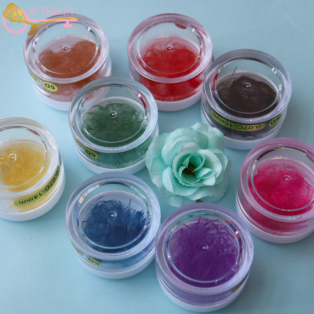 Colored Premade Loose Fans 500 Fans Thin Pointy Base Lash Extensions 8-15mm Mixed Russian Volume Lashes Eyelashes