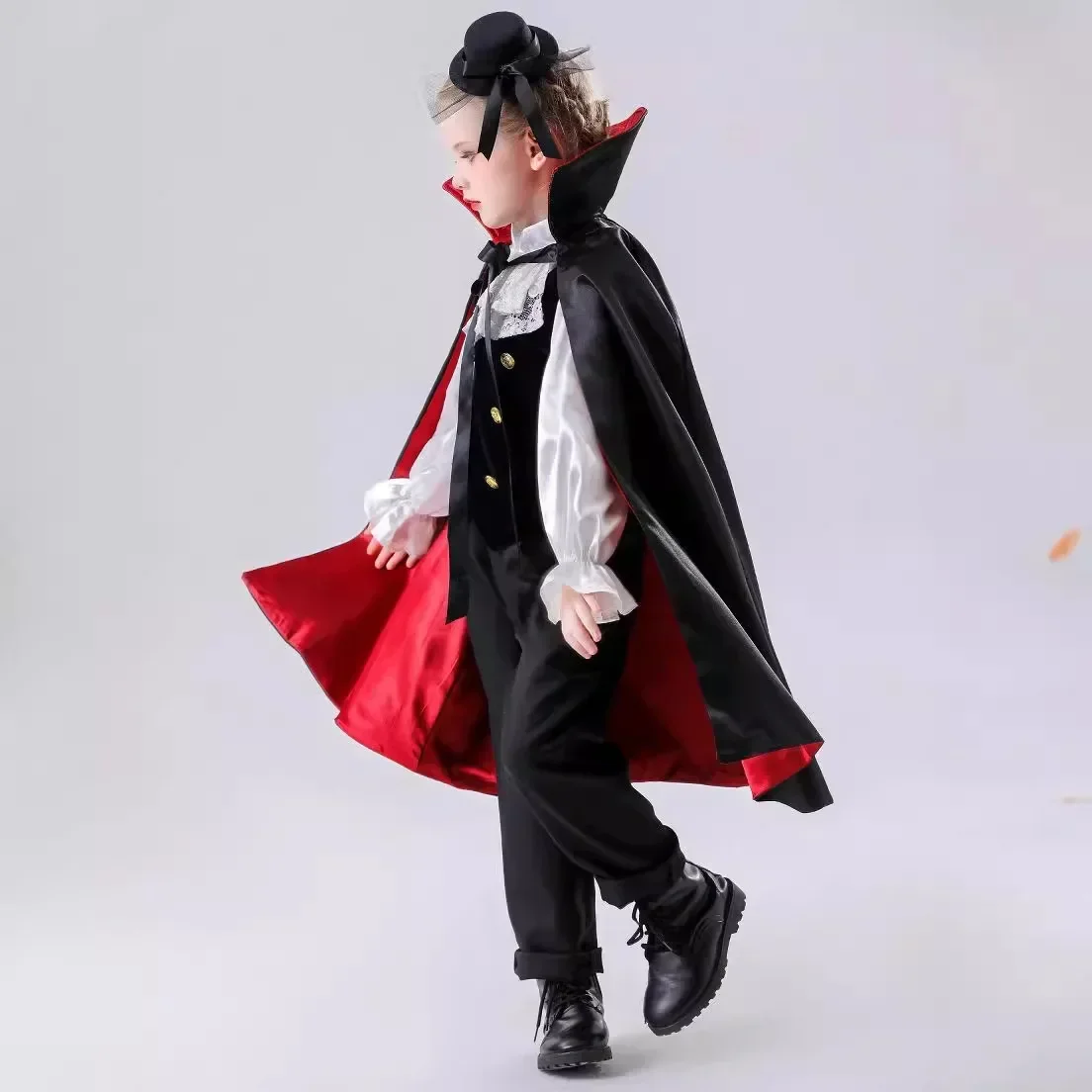 Vampierkostuum voor jongens Enge Halloween-feestmantel Kinderen Vampiercapes Mantel Jongens Meisjes Cosplay Mantel