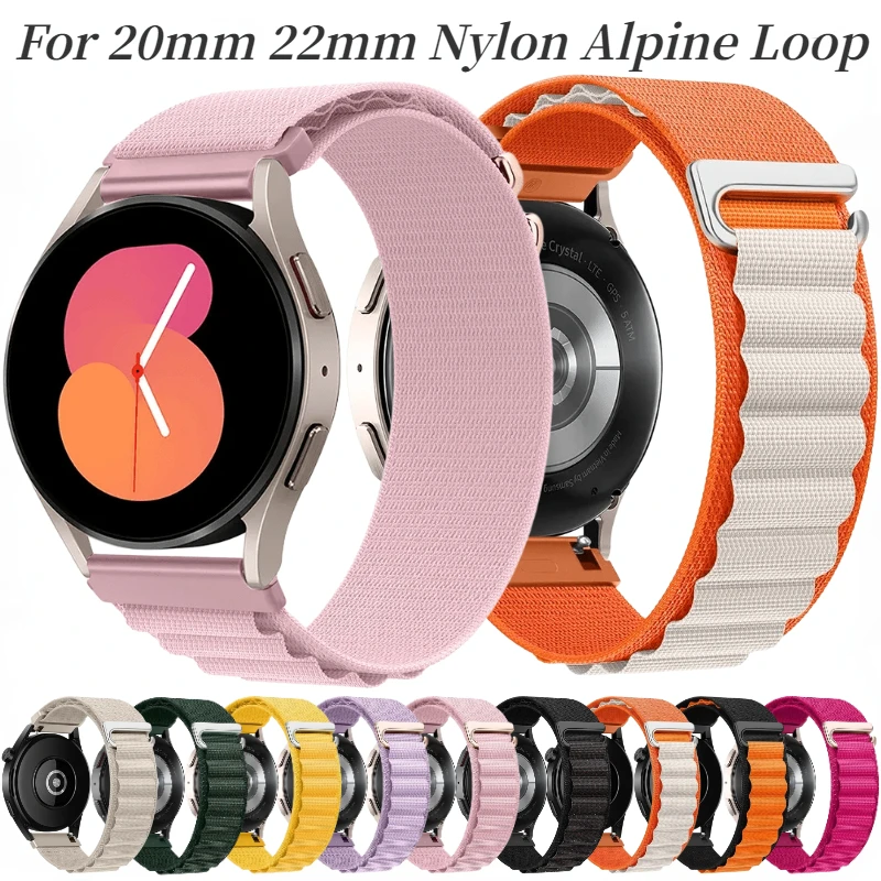 Nylon Alpine Loop Strap For Samsung Watch 6/5/4 Huawei Watch 4/3/GT4-3-2 Pro Bracelet Wristband Amazfit GTR4/GTS4 For 20mm 22mm