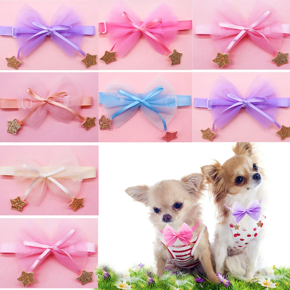 

20/40PCS Fashion Dog Collars Handmade Adjustable Pet Dog Bow Ties Star Decoration Dog Bowties Pet Grooming Accessories For Dogs