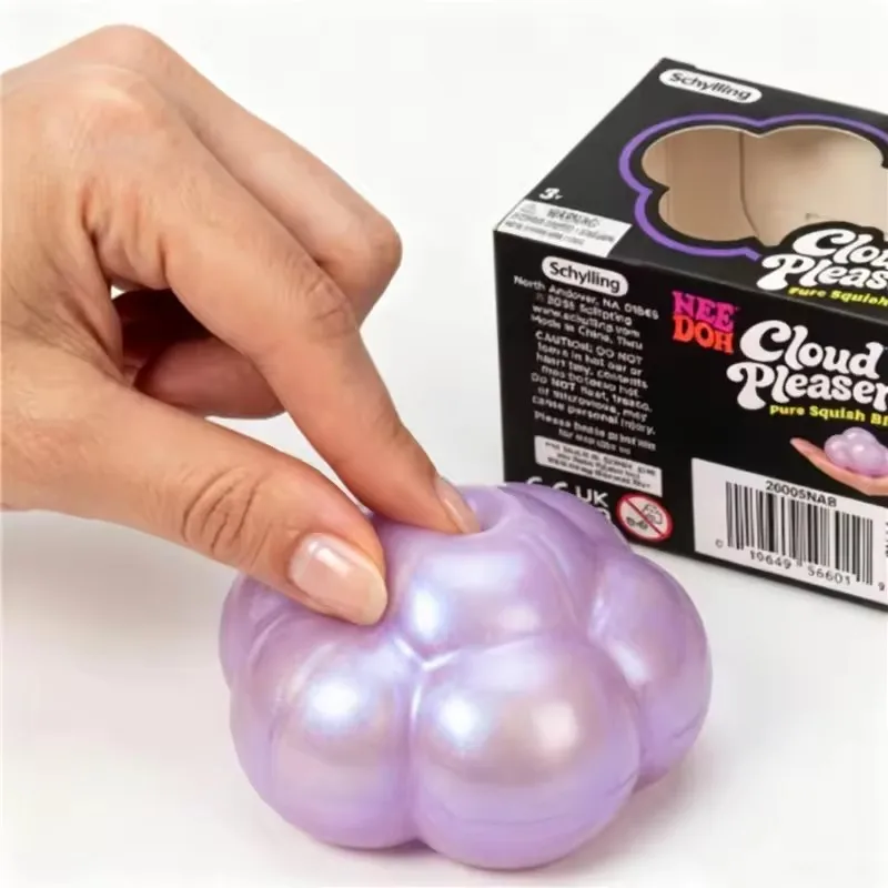 Needoh Cloud Pleaser Iridescent Pearl Cloud Squishy Fidget Toy Fast Rebound Stress Squeeze Ball For ADHD Adult ASMR Sensory Gift