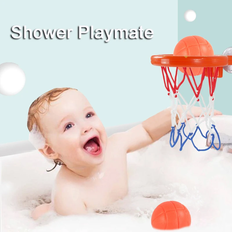 Baby Bath Toy Mini Shooting Basket Frame Toys Bathtub Shooting Basketball Play Water Game Toy Set with 3 Balls For Kids Children