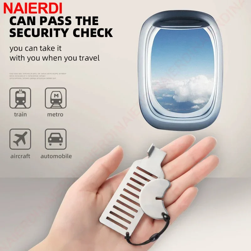 NAIERDI Serratura portatile in acciaio inossidabile Serratura antifurto Sicurezza resistente per casa, hotel, appartamento, dormitorio universitario e viaggi