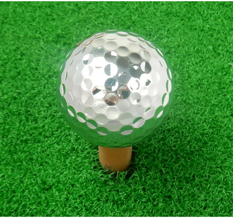 1 pz pallina da Golf Golf Swing Putter Training Practice Balls squisita palla da allenamento placcata dorata per ausili per l'allenamento del golfista