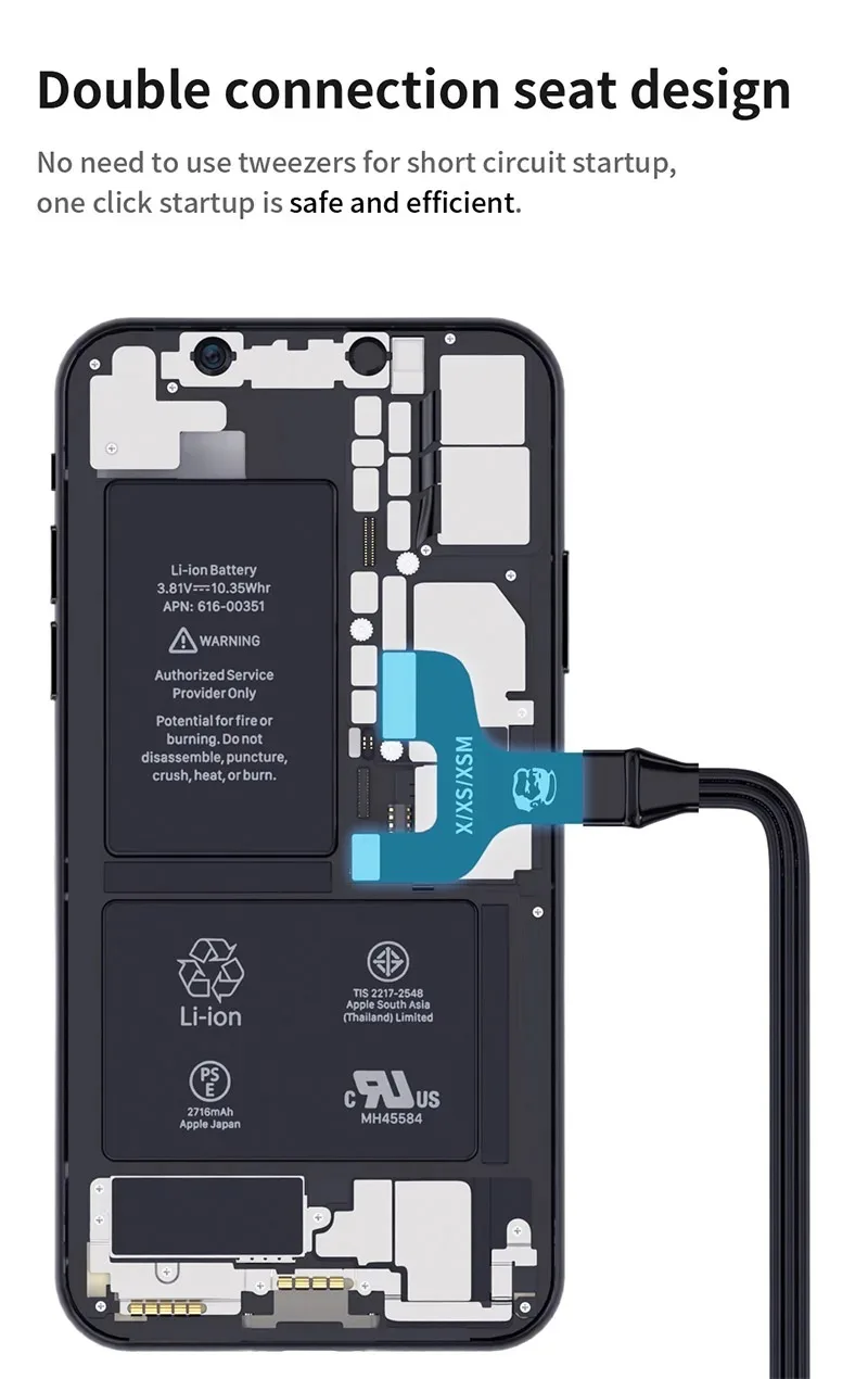 QIANLI IPower Pro Max Kabel zasilający z włącznikiem/wyłącznikiem do iPhone'a 8 8P X XS MAX 11-16 Pro Max Linia naprawcza płyty głównej