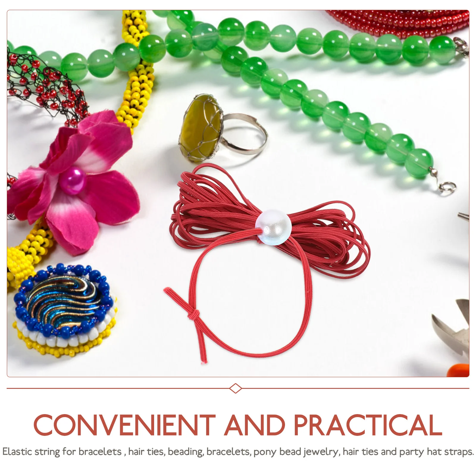 

5pcs Elastic Thread Hair Ribbon Bracelet Cord DIY Replacement Stretchy String for Bracelets Jewelry Making Necklace Beading