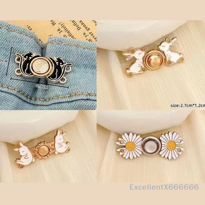 

Jewelry Jeans Pant Clothing Waist Buckle Waistband Adjust Tool Removable Waist Tightening Buckle Invisible Snap Button Brooch