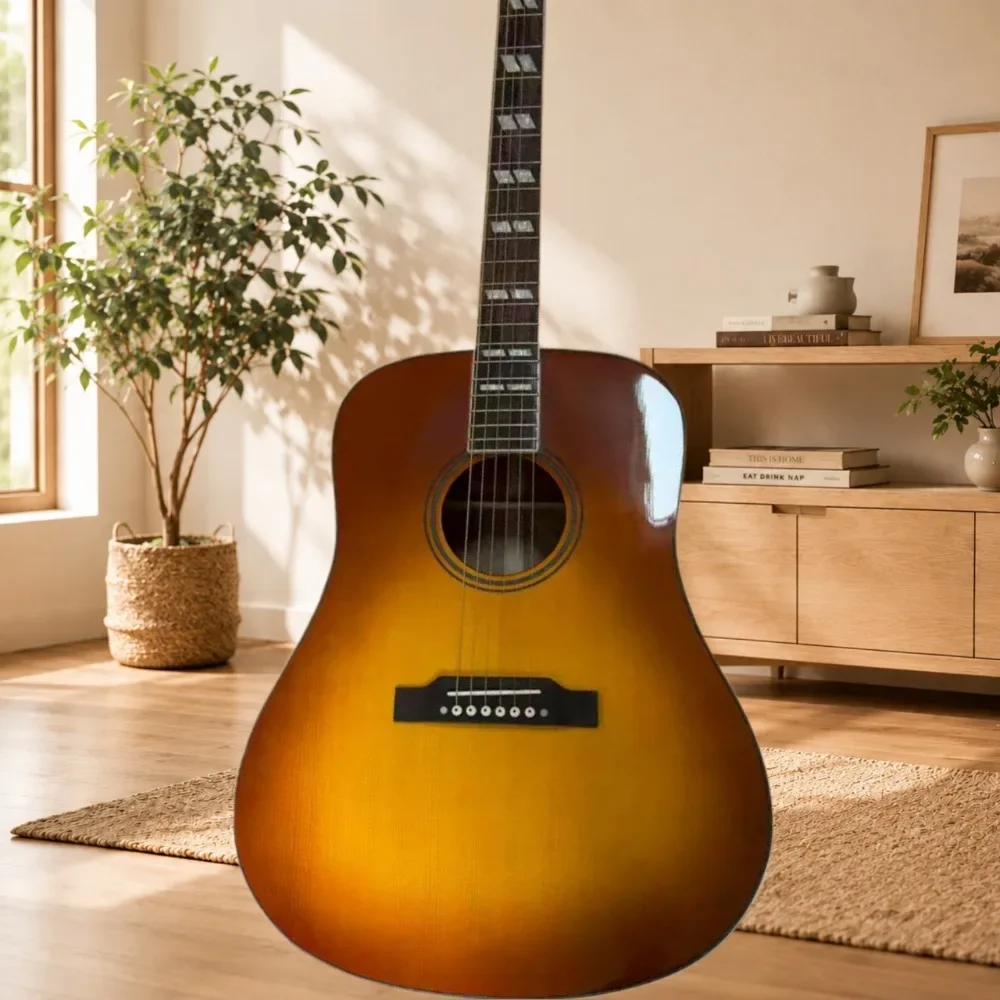 Fast Ship Popular Models Yellow Acoustic Guiter Full Closed Tuning Peg Picea Asperata Body Rosewood Fingerboard Perfect guitar
