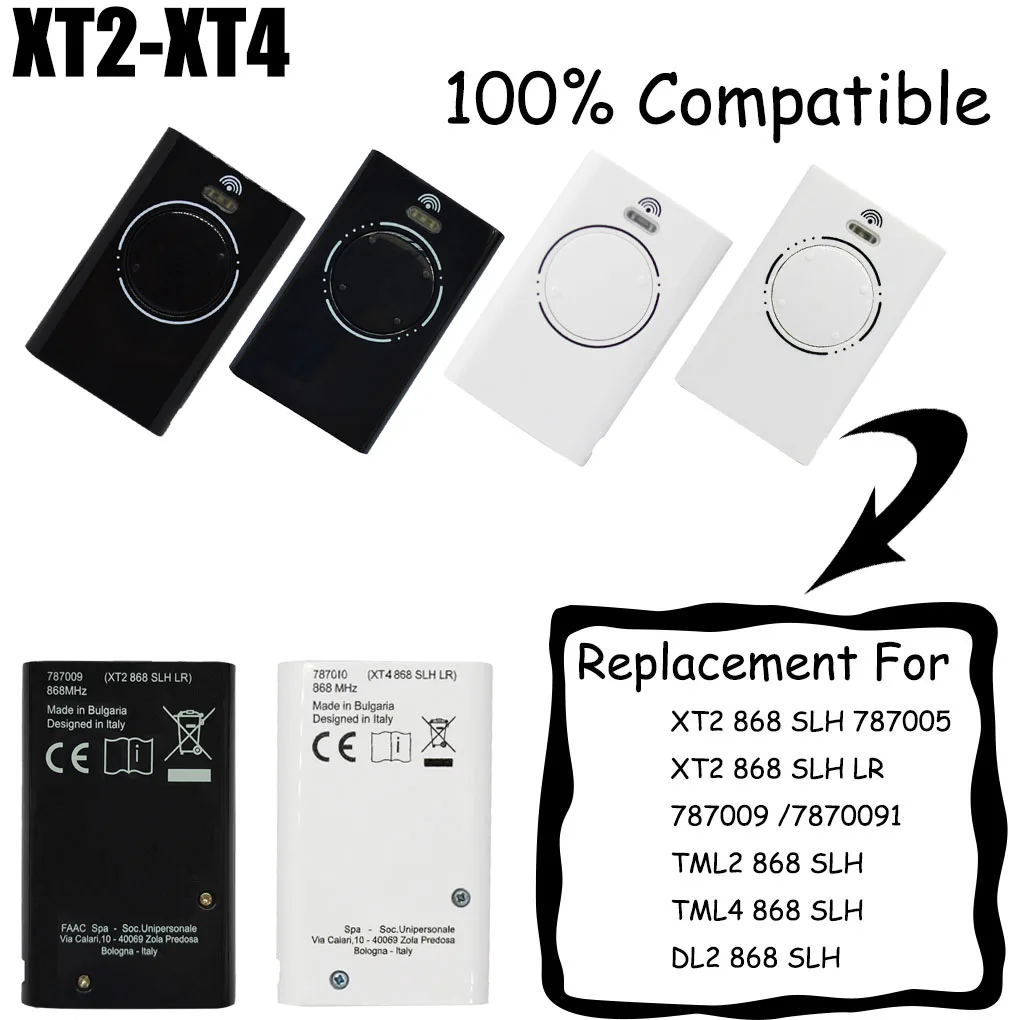 868 XT2 XT4 SLH LR Garage Door Remote Compatible with 868Mhz Frequency XT2 XT4 868 SLH, XT2 XT4 868 SLH LR