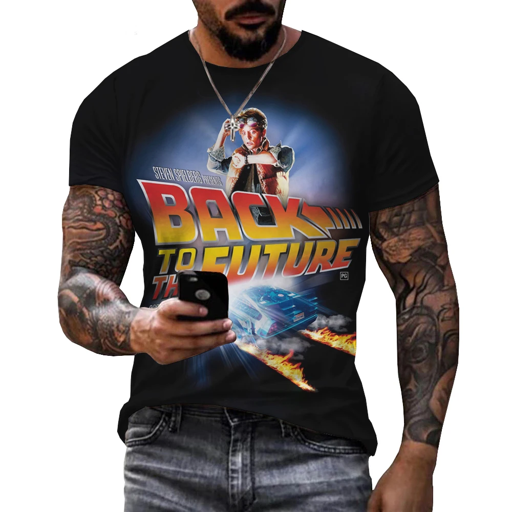 Tshirts Movies Back to the Future 3D Print Summer Tees Streetwear Crew Neck  Short Sleeve Cartoons Oversized Men Tops Clothing