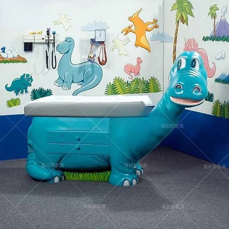 Pediatric Medical Examination Medical Bed FRP Cartoon Animal Sculpture Healthcare Room Therapeutic Bed