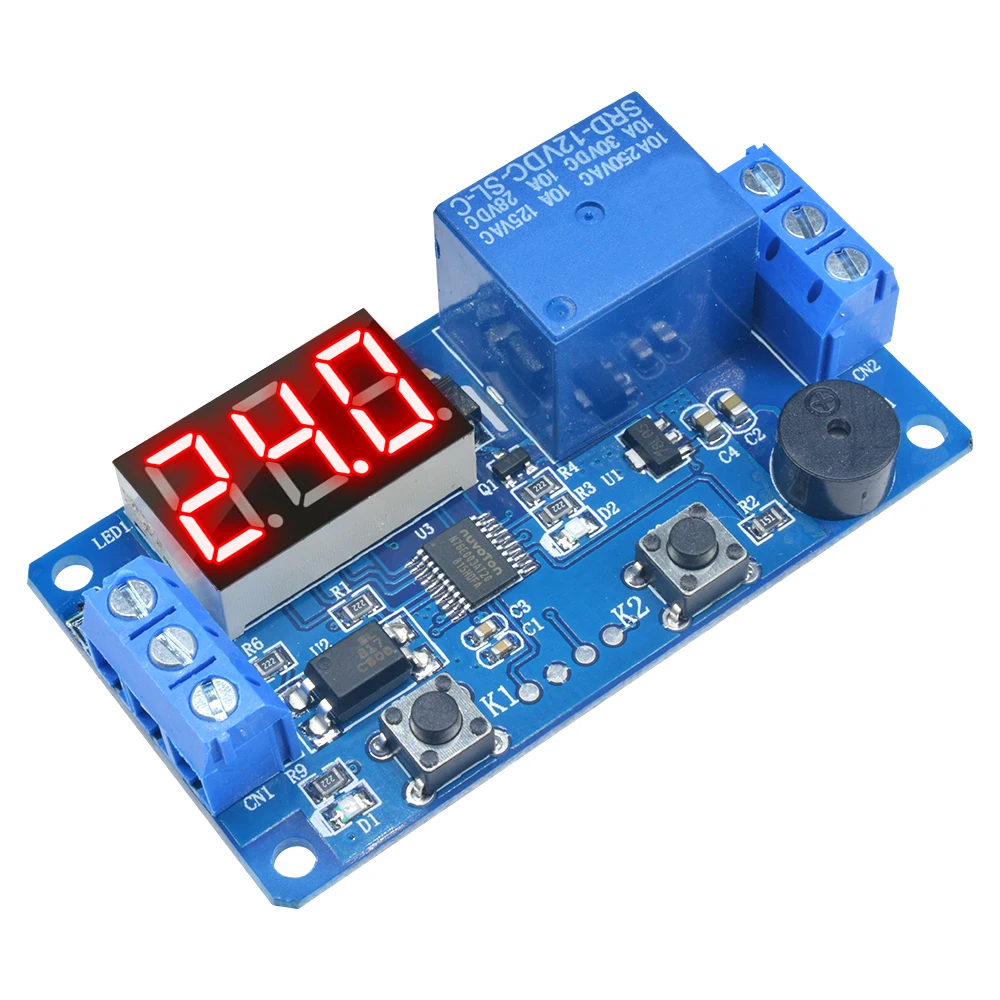 DC 12V 24V LED Digital Display Automation Delay Relay Trigger Time Circuit Timer Control Cycle Adjustable Switch Relay Module