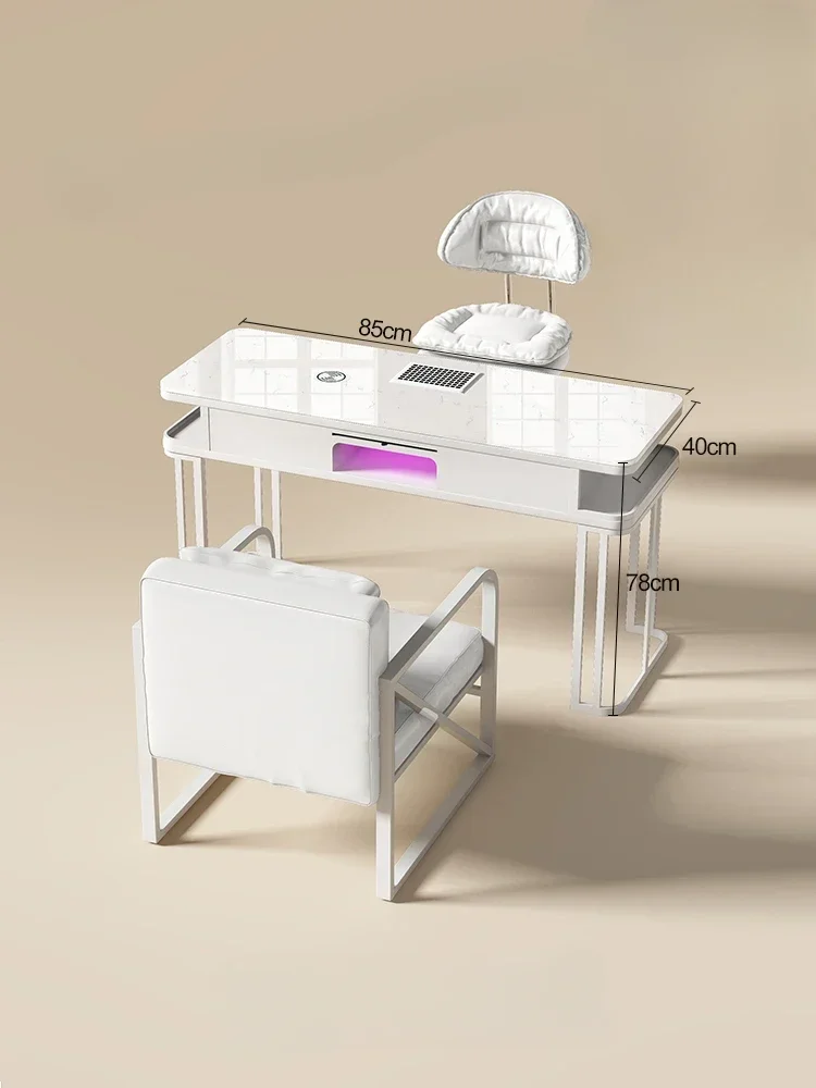 Modern Luxury Professional Nail Table Dressing Storage Manicure Table Vacuum Cleaner Mesa De Manicure Salon Furniture WT