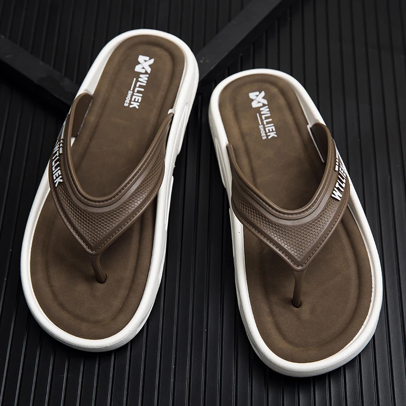 

Men's Summer Large-sized Lightweight Outdoor Sports Anti-slip Casual Color-blocked Fashionable Indoor Flip-flops for The Beach