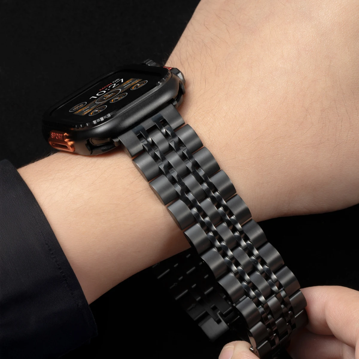 حافظة معدنية + حزام لساعة أبل Ultra2 3 49 مللي متر 46 مللي متر 42 مللي متر 45 مللي متر 44 مللي متر سوار فولاذي غير قابل للصدأ لسلسلة Iwatch 11 10 9 8 7 6 SE3 5 4