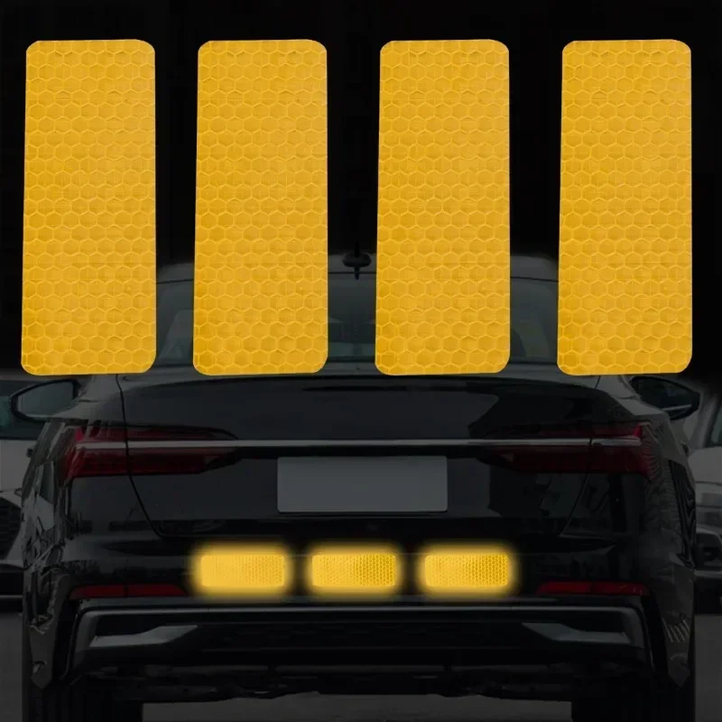 3*8 cm Auto Bumper Reflecterende Stickers Reflecterende Waarschuwing Strip Tape Veilige Reflector Stickers Decals Veiligheidswaarschuwing Tape 10 stks