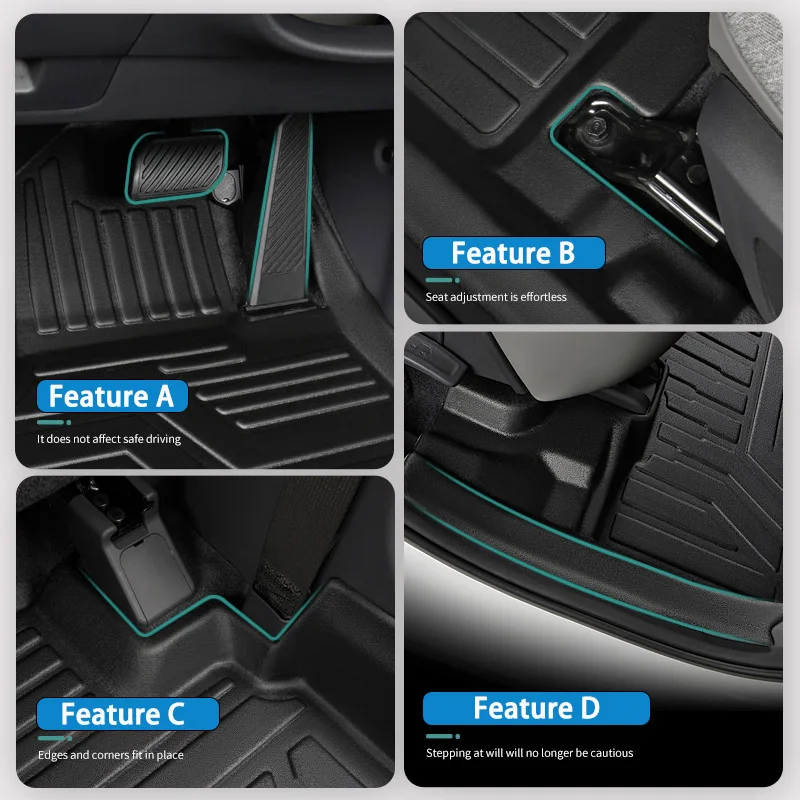 3cps مادة TPE سيارة الكلمة حصيرة لفولكس واجن لشركة فولكس فاجن ID.4 2021-2024 LHD الفاخرة مقاوم للماء الطين السجاد القدم غطاء وسادة الطين الكامل #4