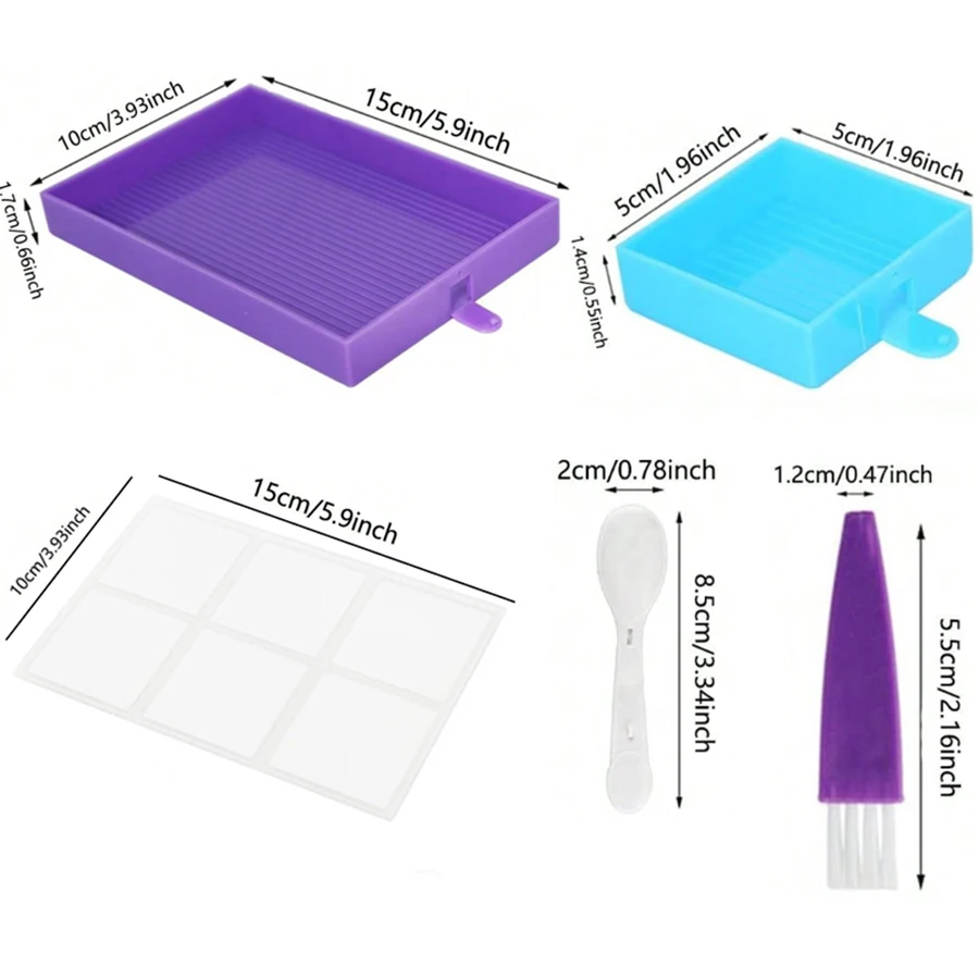 6 Grids Palette With Cover Diamond Painting Accessory Tray Kits Large Capacity Plate Tool Nail Art Beading Plates Cross Stitch view 4
