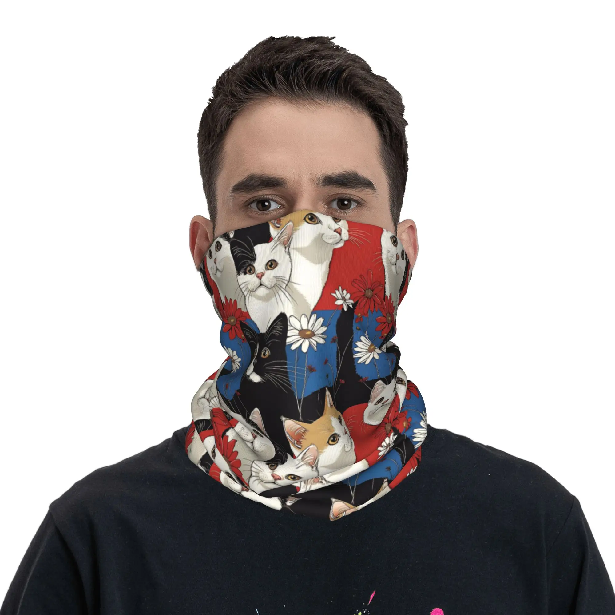 Kittens in the wild  Bandana Neck Cover Printed Cats Pattern Mask Scarf Multi-use Headband Riding Unisex Adult All Season