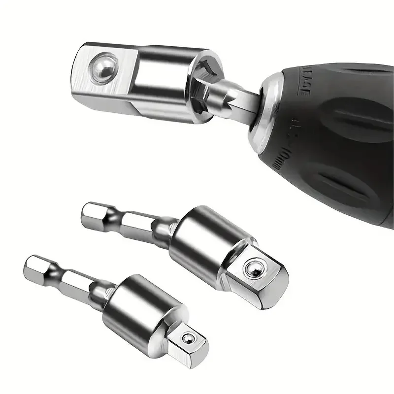 360°electric Drill Air Screwdriver Sleeve Universal Adapter Hexagonal Handle to Square Head Rotary Adapter Connect Rod Tools