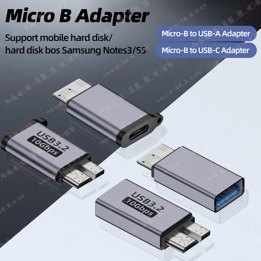 

Micro B USB C 3.0 Male to Type C Female Adapter Type-C USB3.0 Micro B Connector for External Hard Drive Disk HDD Cable Adapter