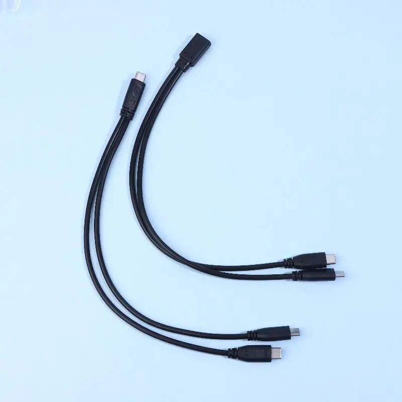 USB C 1 to 2 Splitter Cable 3A 15W Type C Extension Cord for Multi Device Charging