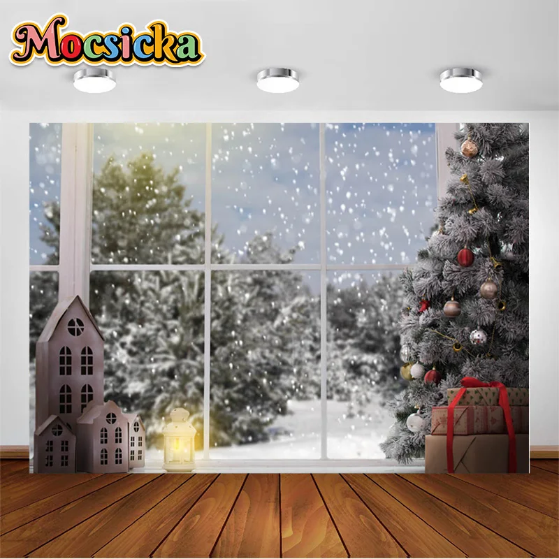 

Photography Backgrounds Fairytale Winter Christmas Windows And Christmas Objects Decorative Backdrops Xmas Eve Parties Props