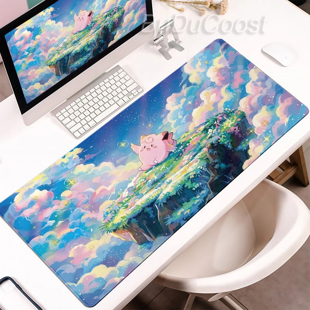 Mouse Pad Pokemon Mega Clefairy Rubber Large Gamer Desk mat Computer Keyboard Pad XXL Gaming Accessories Carpet Office Mousepad