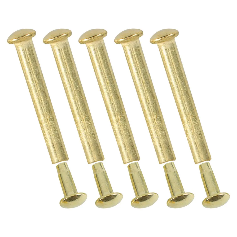 

5Set Folding Hand Fan Shaft Rivet Nail Nut Repair Kit Gold Plated Solid Fastener Replacement for DIY Bamboo Paper Fan Repair